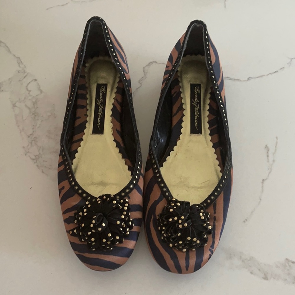 Beverly Feldman tiger stripe flats 6 1/2